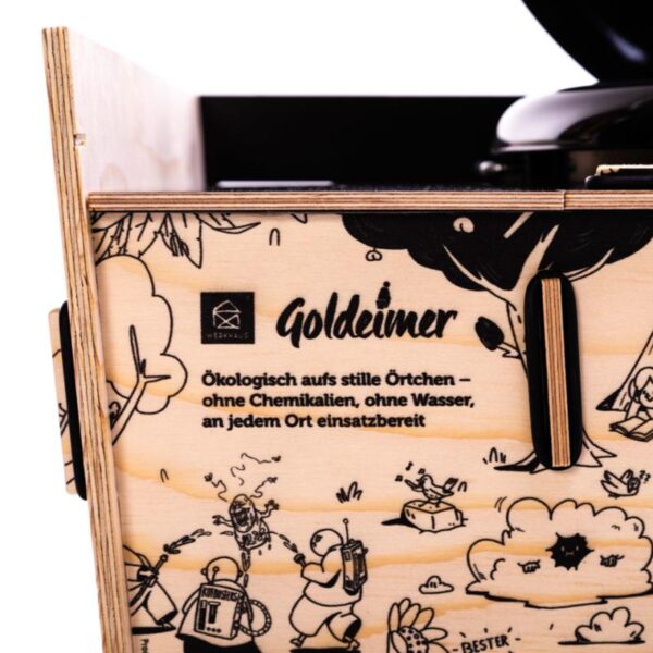 Goldeimer Trockenklo Premium Seitenansicht Goldeimer Druck